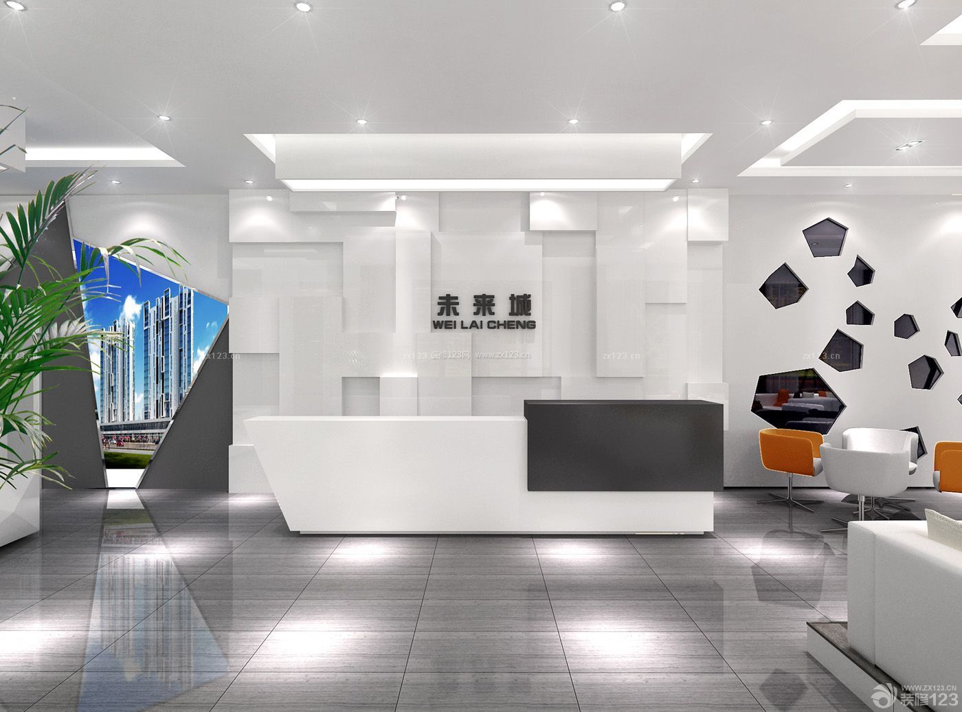 现代风格形象墙效果图欣赏