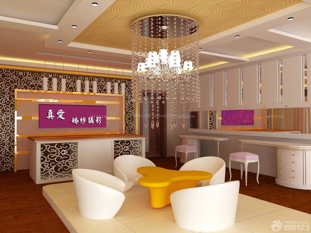 婚纱摄影店面大厅水晶吊灯设计图