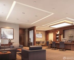 董事长办公室效果图 隔断设计