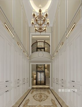 爱莲湖畔750㎡简美风格别墅楼梯装修效果图