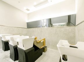 理发店洗头床装修效果图片 理发店洗头区装饰设计效果图