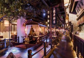 中式风格饭店内景装修效果图片