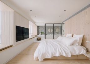 简约风格卧室装修效果图 卧室电视墙设计效果图