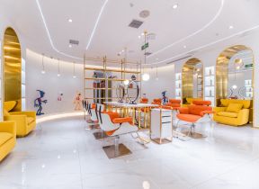 网红美发店装修效果图 美发店店面设计 美发店店面装修