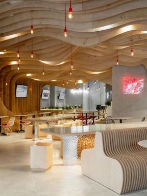 快餐店吊顶装修效果图 快餐店装潢效果图 快餐店装潢装修 快餐店装潢图