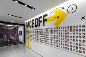 上海办公室员工展示墙装修效果图
