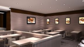 杭州面馆大堂用餐区隔断装修设计效果图