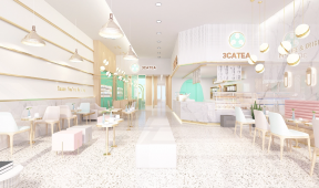 杭州奶茶店室内装修效果图