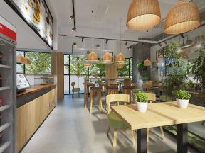 杭州早餐店室内灯饰装修设计效果图