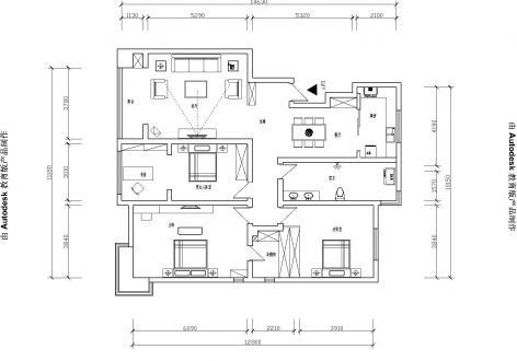 旅游路东山墅最新装修设计方案 四居室 中式风格
