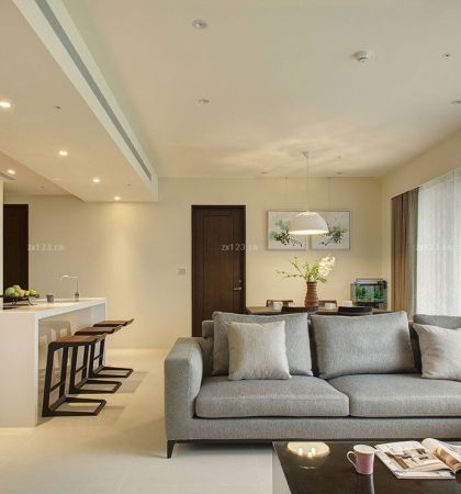 开放式设计厨房大理石吧台装修效果图片