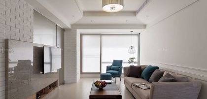 温馨小户型客厅颜色搭配装修效果图片2023