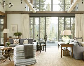 客厅阳台门装修效果图 黑色门框装修效果图片