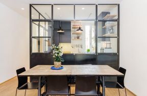 现代厨房隔断图片 黑色门框装修效果图片