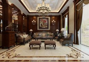 客厅复古风格装修图片
