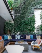 阳台休闲区植物墙设计效果图