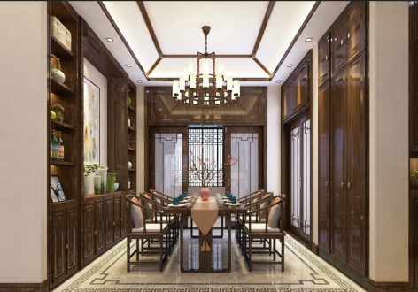 漫山香墅天麓180平顶层户型新中式设计