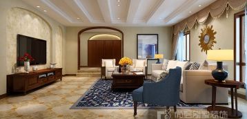 山河水670㎡美式别墅装修效果图