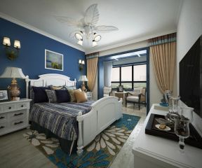 地中海卧室风格 卧室带阳台装修效果图