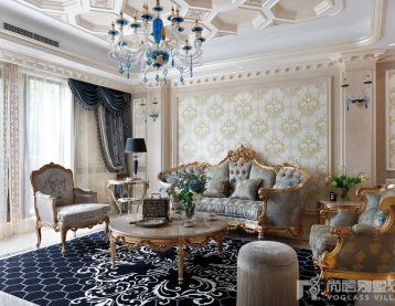 简欧别墅客厅地毯装修设计图片