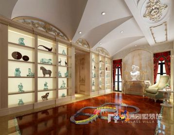 豪华法式别墅休闲区地面装修设计图