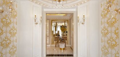 欧式古典风格别墅进门玄关装潢图片