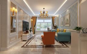 2020客厅电视墙装修图 客厅地砖拼花设计 客厅地砖拼花效果图