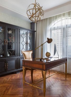 2020简单书房木地板装修图 2020家装书房木地板贴图