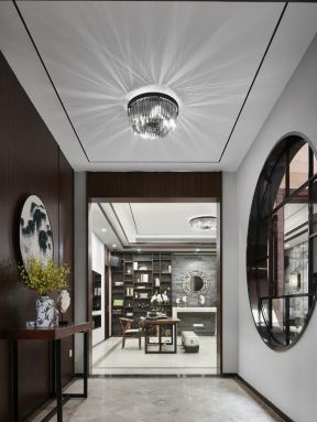 中式走廊吊顶装修效果图 中式走廊装修效果图