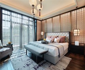 2020中式风格卧室窗帘图片 中式风格卧室设计 