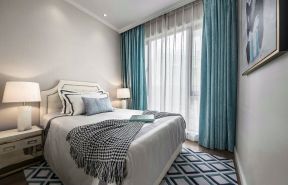 148平米三居室混搭风格卧室窗帘装修设计效果图