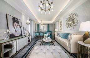 148平米三居室混搭风格沙发背景墙装修设计效果图