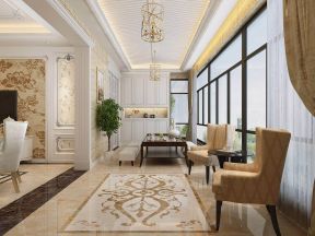 148平米三居室欧式风格吊顶装修设计效果图欣赏