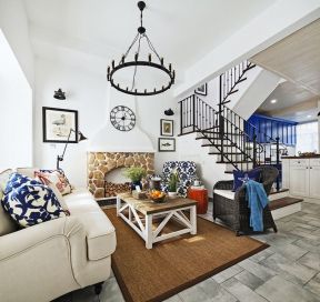 地中海客厅灯饰 地中海客厅家具效果图 