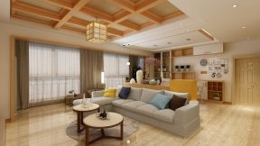 130平米四居室日式风格吊顶装修设计效果图