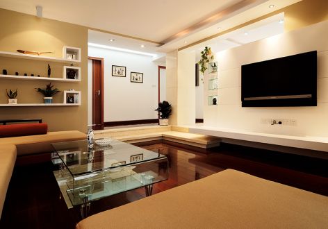 三木都市现代简约100平米三室两厅装修案例