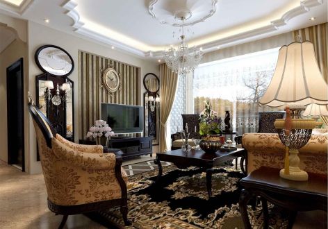 半山蓝湾新古典风格220平米别墅装修案例
