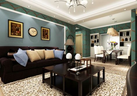 万达CBD现代简约89平米三居室装修案例