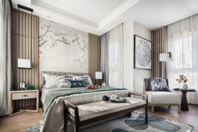 三居123平新中式风格卧室设计图