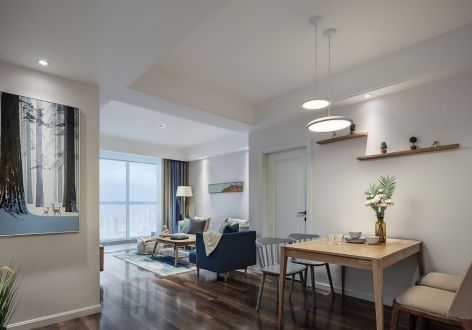 绿地花都80平二居室现代简约风格装修案例