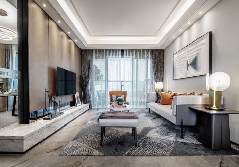 春江郦城112平四居室现代简约风格装修案例