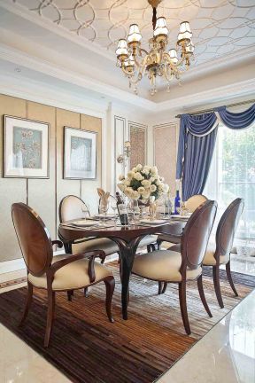 复式楼餐厅装修效果图 复式楼餐厅吊顶  美式餐厅装修设计效果图片