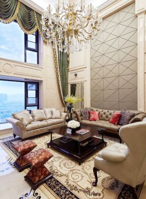 复式楼客厅装修效果图 复式楼客厅欧式装修效果图