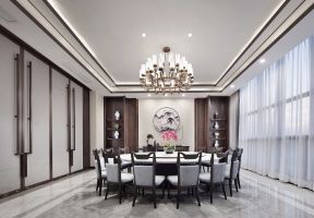 中式别墅餐厅效果图 中式别墅餐厅装修效果图 别墅餐厅装修效果图 