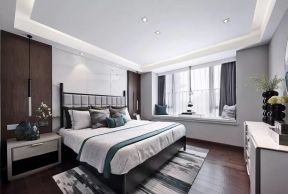 新中式卧室装修效果图大全 新中式卧室 卧室飘窗设计图片大全 