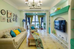 美式田园客厅背景墙 美式田园客厅图