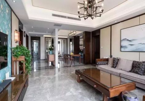 绿地国际城四居133平中式风格