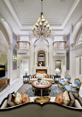 别墅客厅装修设计效果图 别墅客厅装修效果图 高档别墅客厅装修效果图 