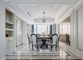 欧式餐厅装修设计 餐厅镜面背景墙装修效果图 
