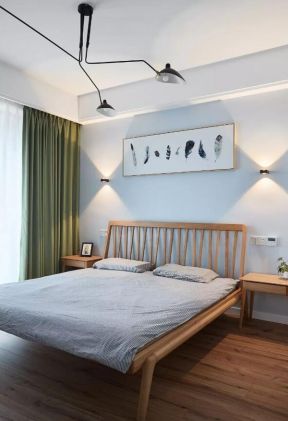 绿色窗帘装修效果图片 绿色窗帘图片 卧室窗帘装饰图片 